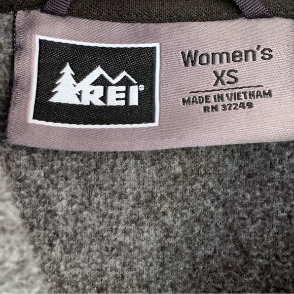 REI Fleece Full Zip Up Jacket Hoodie Sweater Zip Pockets Grey Womens XS Outdoor - Picture 3 of 12